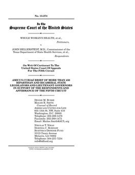 Amicus Briefs Filed in This Court Supporting HB 2 and the State of Texas