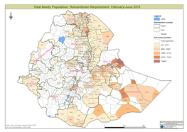 Total Needy Population, Humanitarain Requirement February-June 2013
