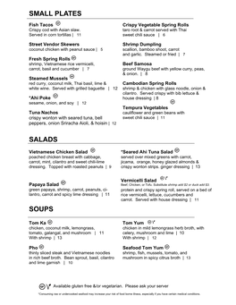 Small Plates Salads Soups