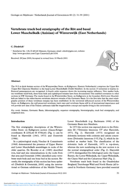 Vertebrate Track Bed Stratigraphy of the Rot and Basal Lower Muschelkalk (Anisian) of Winterswijk (East Netherlands)