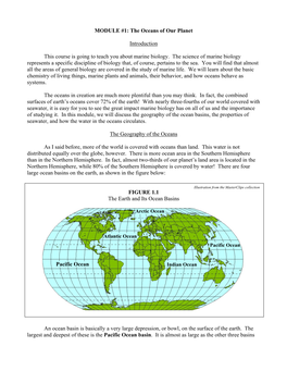 MODULE #1: the Oceans of Our Planet