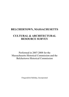 Belchertown, Massachusetts Cultural & Architectural Resource Survey