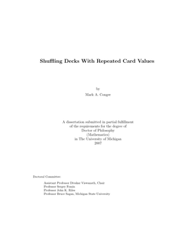 Shuffling Decks with Repeated Card Values