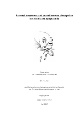 Parental Investment and Sexual Immune Dimorphism in Cichlids and Syngnathids