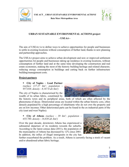 1 URBAN SUSTAINABLE ENVIRONMENTAL ACTIONS Project