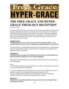 31. the Free Grace and Hyper-Grace Theology Deception