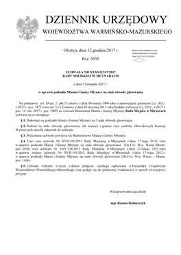 Uchwala Nr XXXVII/247/2017 Z Dnia 3 Listopada 2017 R