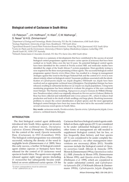 Biological Control of Cactaceae in South Africa