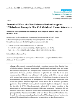 Protective Effects of a New Phloretin Derivative Against UVB-Induced Damage in Skin Cell Model and Human Volunteers