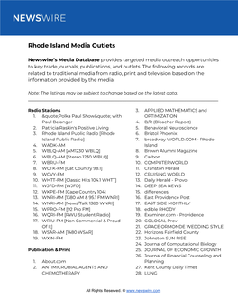 Rhode Island Media Outlets