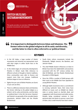 British Muslims: Sectarian Movements 20 Minute Read