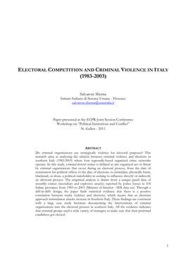 Electoral Competition and Criminal Violence in Italy (1983-2003)