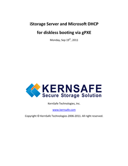 Istorage Server and Microsoft DHCP for Diskless Booting Via Gpxe