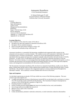 Autonomic Dysreflexia a Life Threatening Emergency