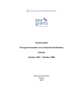 Annual Report European Economic Area Financial Mechanism Estonia