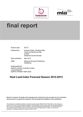 Hli Forecast Season 2011