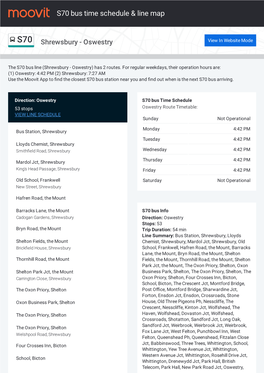 S70 Bus Time Schedule & Line Route