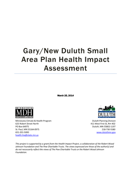 Gary/New Duluth Small Area Plan Health Impact Assessment