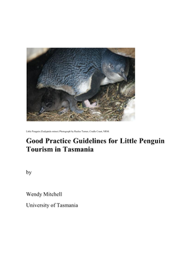 Good Practice Guidelines for Little Penguins Tourism in Tasmania