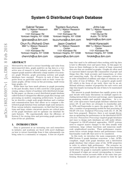 System G Distributed Graph Database