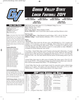 Grand Valley State Laker Football 2014