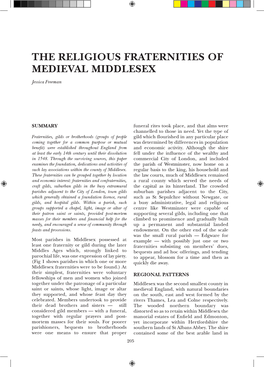 The Religious Fraternities of Medieval Middlesex