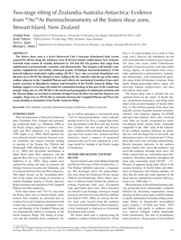 Two-Stage Rifting of Zealandia-Australia-Antarctica: Evidence from 40Ar/39Ar Thermochronometry of the Sisters Shear Zone, Stewart Island, New Zealand