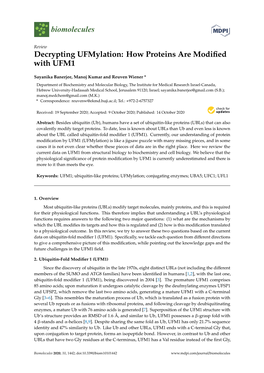 Decrypting Ufmylation: How Proteins Are Modified with UFM1