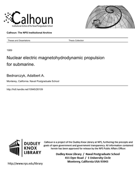 Nuclear Electric Magnetohydrodynamic Propulsion for Submarine