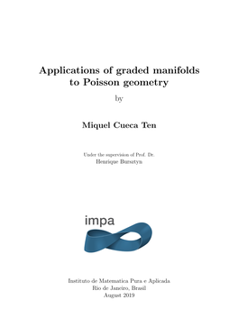 Applications of Graded Manifolds to Poisson Geometry By