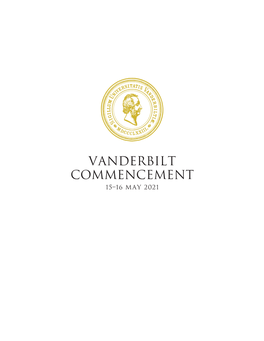 Vanderbilt University Class of 2021 Commencement Program