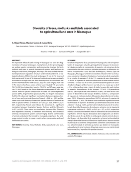 Diversity of Trees, Mollusks and Birds Associated to Agricultural Land Uses in Nicaragua