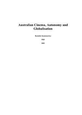 Australian Cinema, Autonomy and Globalisation