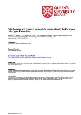 Eels, Beavers and Horses: Human Niche Construction in the European Late Upper Palaeolithic