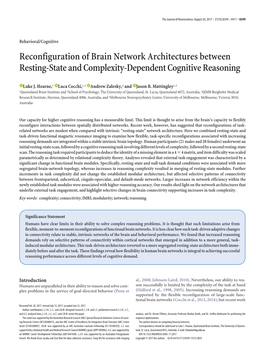 Reconfiguration of Brain Network Architectures Between Resting-State and Complexity-Dependent Cognitive Reasoning