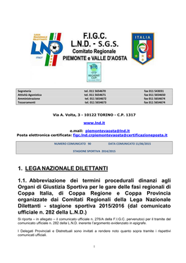 1. Leganazionale Dilettanti