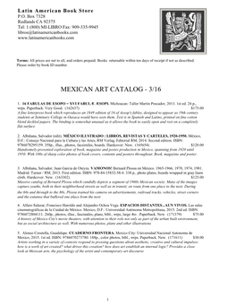 Mexican Art Catalog - 3/16