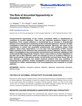 The Role of Accumbal Hypoactivity in Cocaine Addiction