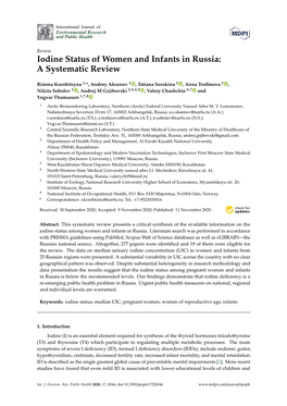 Iodine Status of Women and Infants in Russia: a Systematic Review