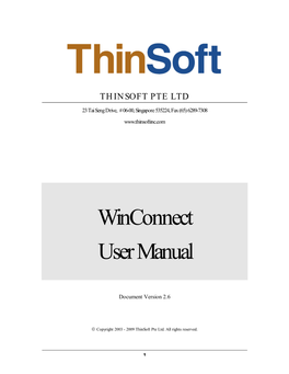 Winconnect User Manual