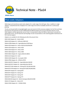 Technical Note - Psa14