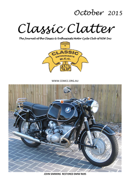 Classic Clatter the Journal of the Classic & Enthusiasts Motor Cycle Club of NSW Inc