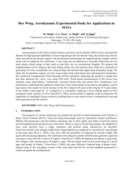 Box Wing: Aerodynamic Experimental Study for Applications in Mavs