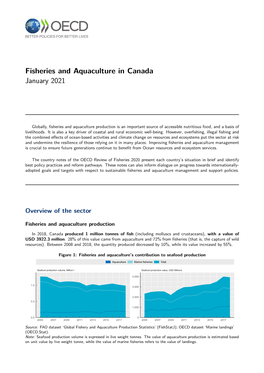 Fisheries and Aquaculture in Canada January 2021