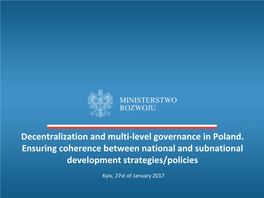 Decentralization and Multi-Level Governance in Poland