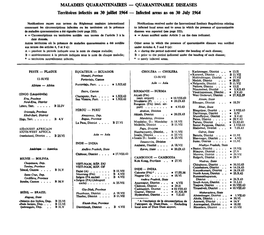 39' ANNÉE — 39* YEAR MALADIES QUARANTENAIRES Territoires