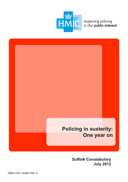 Suffolk, Policing in Austerity: One Year On