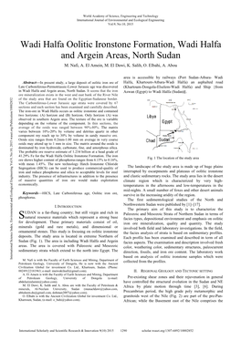 Wadi Halfa Oolitic Ironstone Formation, Wadi Halfa and Argein Areas, North Sudan M