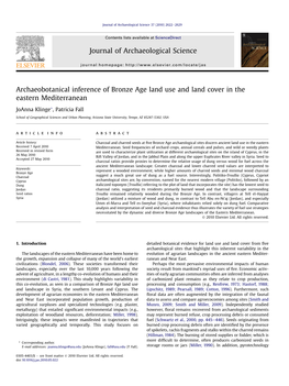 Archaeobotanical Inference of Bronze Age Land Use and Land Cover in the Eastern Mediterranean