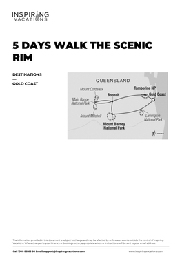 5 Days Walk the Scenic Rim